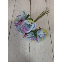 Букетики цветов на веточке 3 см (6 шт) цв. голубой, цена за пучок